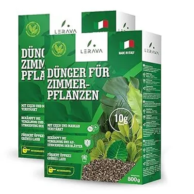 Produktbild von LERAVA® Dünger Zimmerpflanzen - 800g x 2 - Grünpflanzendünger mit Eisen und Manganzusatz gegen Vergilbung und Blatttrockenheit
