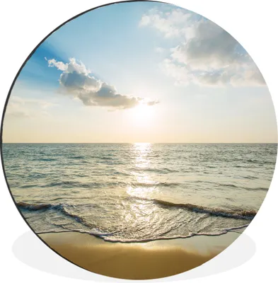 Produktbild von MuchoWow® Aluminium Wandkreis Meer - Sommer - Strand Ø 60 cm Wanddeko Modern Wohnzimmer - Wand Kreis - Wandbild - Schlafzimmer - Aluminium Bild - Kinderzimmer - Wohnzimmer Dekoration - Wandschmuck