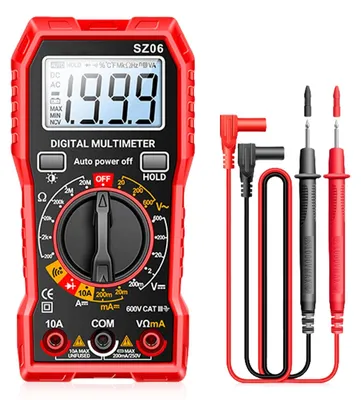 Zdjęcie produktu dla Multimetr cyfrowy - 1999 zliczeń - Z podświetleniem - AC/DC - Napięcie do 600 V - Prąd do 10 A