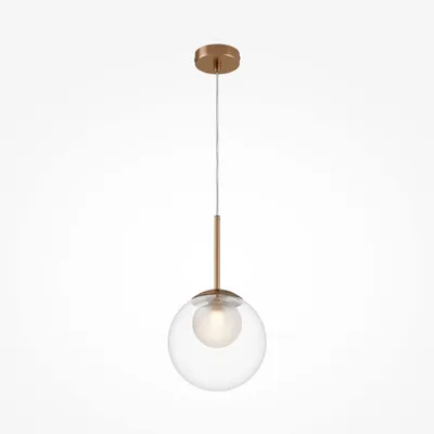 Produktbild von Hängelampe Metall Glas rund D: 20 cm H: max. 344,1 cm in Gold G9 Kugelschirm Modern Hängeleuchte