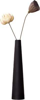 Obrázek produktu pro Keramická váza ve tvaru kužele, výška 21,7 cm, černá barva, vhodná do kuchyně