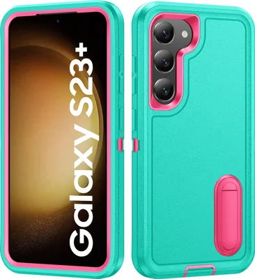 Produktbild von Hülle für Samsung Galaxy S23+ Hybrid Dreilagige Robust Stoßfest Schwerlast Schutzhülle mit Ständer Türkis