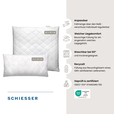 Produktbild von Schiesser Microfaser-Kopfkissen 40 x 80 cm