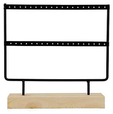 Obrázek produktu pro Organizér na šperky – vystavní stojan – držák na náušnice – dvouvrstvý – výška 22 cm – černý