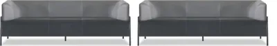 Produktbild von Schwarze Arbeitszimmer Sitzgarnitur Edler Wartezimmer 3-Sitzer 2tlg Set