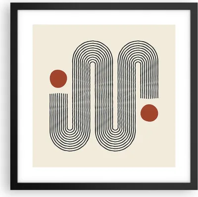 Produktbild von Gerahmtes Poster - Schwarzer Rahmen - Minimalistisch Modern Abstraktion - 40x40 cm - Wand Bild - Wanddeko - Wandbilder - Kunstposter - Wandposter - Bilderrahmen - Bilder - Kunstdruck - P2BAC40x40-4901