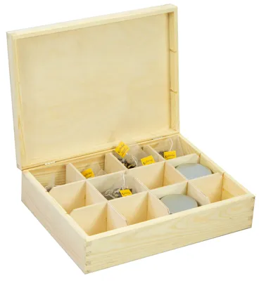 Produktbild von kleine Teebox mit 12 Fächern