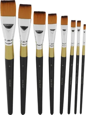 Immagine prodotto di Set di pennelli per pittura 8 pezzi, con impugnatura ergonomica, per colori acrilici, acquerello e olio