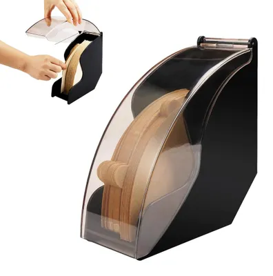 Produktbild von Kaffeefilterhalter - Kaffeefilterständer - Für bis zu 100 Kaffeefilter - Kegelfilterhalter - Papierfilterhalter - Für Zuhause, Büro, Café - Schwarz
