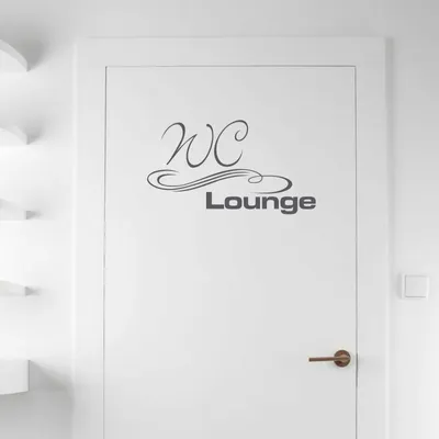 Produktbild von Wandtattoo - Wandaufkleber - Tür- Wandtattoo "WC Lounge" - 30cm x 17cm dunkelgrau - Dekoration Küche Wohnzimmer Wand