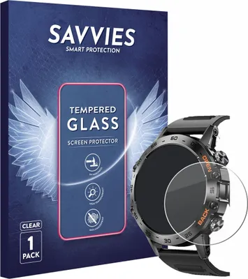 Produktbild von Savvies Schutzglas für Lemfo Smartwatch 1.39" Displayschutz 9H Glas klar transparent
