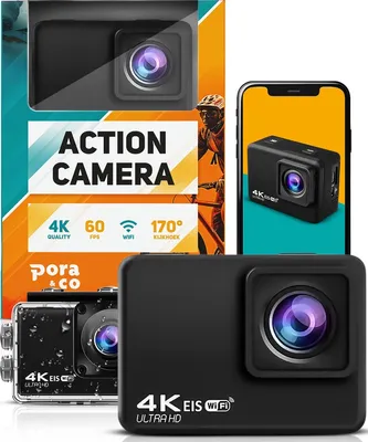 Produktbild von Pora&Co - Action-Kamera - 4K - 16MP - 60FPS / 30M Wasserdicht / WiFi - Inklusive Zubehör - Actionkamera - Unterwasserkamera