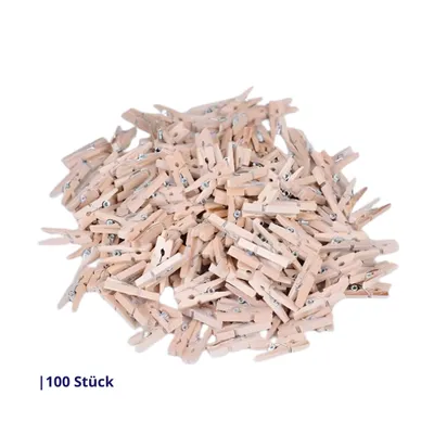 Produktbild von Knaak Mini Wäscheklammern aus Holz 2,5 cm 100 Stück für Basteln und Dekoration