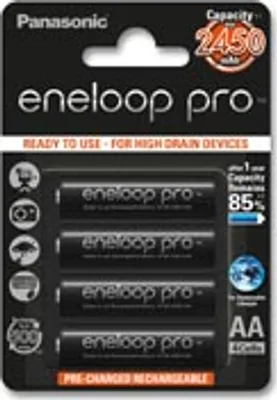 Produktbild von Panasonic BK-3HCCE/4BE, Wiederaufladbarer Akku, AA, Nickel-Metallhydrid (NiMH), 1,2 V, 4 Stück(e), 2450 mAh