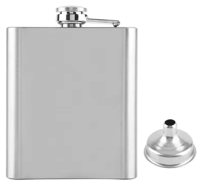 Produktbild von Edelstahl-Flasche, Taschenflasche für Whiskey, Likör, Wein, Alkohol (217 ml)