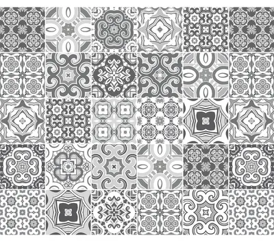 Obrázek produktu pro Samolepicí nálepky na obklady do kuchyně a koupelny – 30 nálepek ve stylu cementových obkladů (AZULEJOS CELINETINA) – 30 nálepek o rozměrech 15 x 15 cm