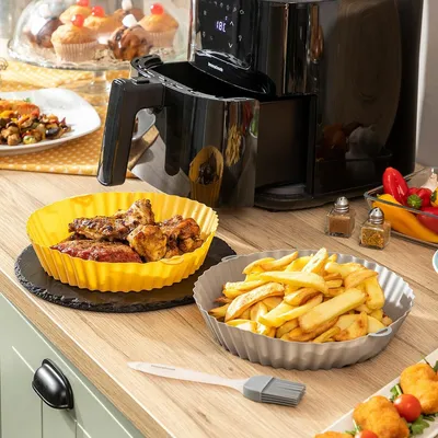 Obrázek produktu pro Silikonové koše se štětcem pro vzduchové fritézy Mollicon InnovaGoods 2 jednotky