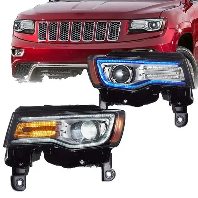Produktbild von LED-Scheinwerfer, Tagfahrlicht, orange Blinker, Chrom Bernstein
