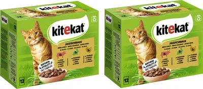 Produktbild von KITEKAT™ Multipack Portionsbeutel Jagdschmaus 3 Varietäten Rind, Kaninchen, Truthahn in Sauce 2 x 12 x 85g
