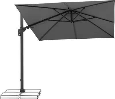 Produktbild von Schneider Ampelschirm Sonnenschirm Rhodos Twist 350 x 260 cm Anthrazit Grau
