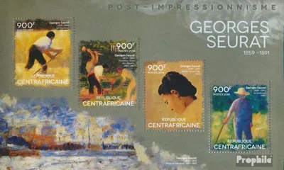 Produktbild von Briefmarken Zentralafrikanische Republik 2014 Mi 4970-4973 Kleinbogen (kompl. Ausgabe) postfrisch George Seurat