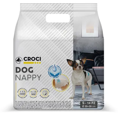 Obrázek produktu pro Croci Dog Nappy – plenkové kalhotky, velikost S, hygienické jednorázové plenky pro fenky