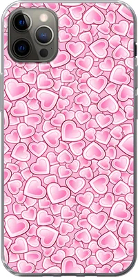 Produktbild von MuchoWow® Handyhülle Schutzhülle Hülle für Telefoonhoesje iPhone 12 Pro Max Mädchen - Herzen - Rosa - Muster - Mädchen - Kind - Kinder Silikon Softcase Handy Hülle - Hartschale