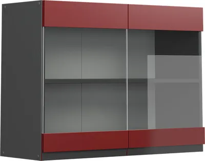 Obrázek produktu pro Skleněná kuchyňská skříňka Vicco R-Line Červená 80 cm Tvar J, Model 39744
