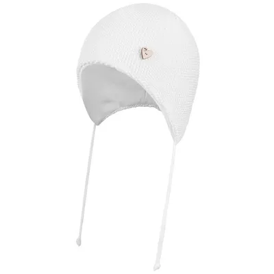 Produktbild von Baby Mädchen Wintermütze Strickmütze Bindemütze mit Baumwolle gefüttert, Creme, Gr. 48