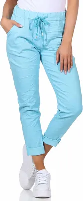 Produktbild von Schlupfhose Damen Stretch Jeans Gr. 36-48 leichte Chino Sommerhose mit Gummizug