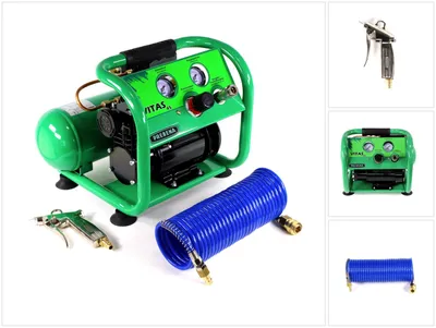 Produktbild von Prebena Komplettpaket Blaspistole mit Standarddüse ( Z170.80B ) + Spiralschlauch 7,5 m ( Z160.11 ) + Kompressor VITAS 45