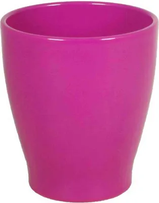 Produktbild von INNA-Glas Keramik Orchideenvase, Ø13,2cm, 15cm, pink - Pflanztopf/Orchideen-Blumentopf