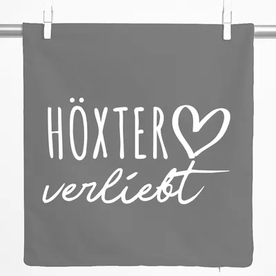 Produktbild von Huuraa Kissenbezug Höxter verliebt 40x40cm Steel Grey Baumwolle Dekokissenbezug Geschenkidee