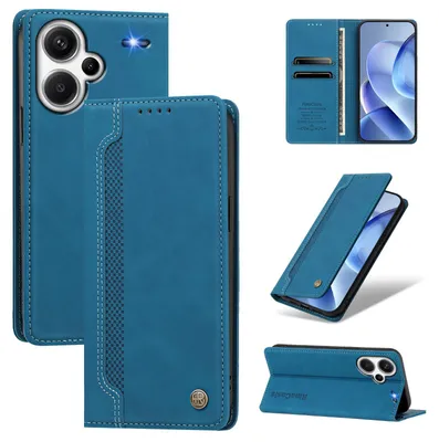 Produktbild von Handyhülle für Xiaomi Redmi Note 13 Pro+, Leder Wallet Klapphülle mit Standfunktion, Stoßfeste Schutzhülle Blau