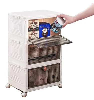 Imagen del producto de Caja de almacenamiento, capacidad de 45 litros, fabricada en plástico, diseño apilable, dimensiones 60 x 40 x 30 cm, construcción duradera