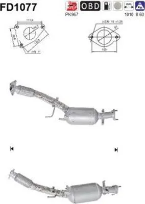 Produktbild von AS FD1077 Dieselpartikelfilter Rußpartikelfilter DPF für NISSAN Qashqai / Qashqai +2 I (J10, NJ10) Abgasanlage Diesel