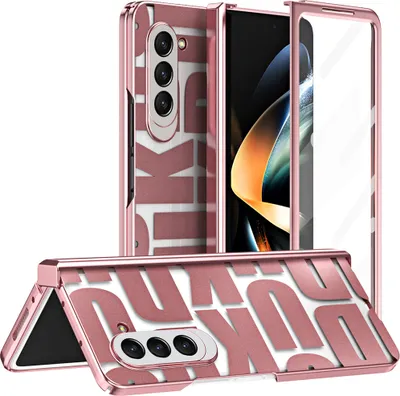 Produktbild von Hülle für Samsung Galaxy Z Fold 5 Hülle mit Displayschutz und Scharnierschutz, Galvanisierter Klar Schutzhülle Roségold