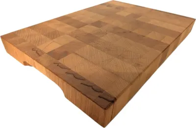 Produktbild von Hackblock Thermobuche Stirnholz geölt 50 x 35 x 5 cm Hellbraun