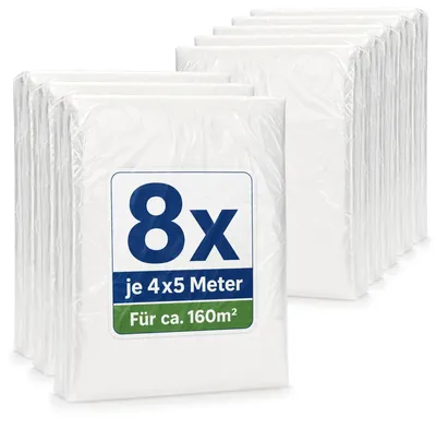 Productafbeelding van 4 x 8 afdekfolies 5 m, transparante schilderfolie voor 160 m² bescherming