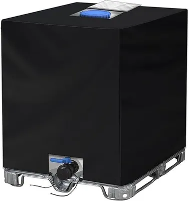 Produktbild von IBC Tank Abdeckung 1000L NEVERLAND IBC Container Cover Abdeckplane für Wassertank IBC Behälterabdeckung Wassertank staubdichte Anti-UV-Schutzabdeckung 120 * 100 * 116cm Schwarz