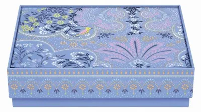 Produktbild von Meander Dekorative Dose filigraan bloemen, Blau 14,5x11x4cm