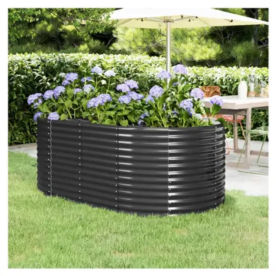 Produktbild von Hochbeet aus Metall für Pflanzen, Kräuter und Blumen 175x100x68 cm Anthrazit