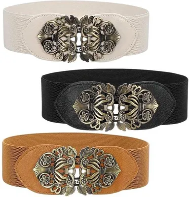 Obrázek produktu pro Elastické dámské pásky – vintage design – sada 3 kusů v různých barvách