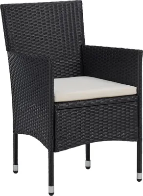 Produktbild von vidaXL Garten-Essstühle 2 Stk. Poly Rattan Schwarz