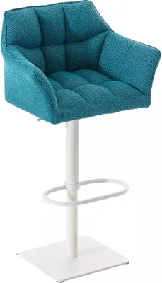 Produktbild von In And OutdoorMatch Barhocker Myrna - Blau - Mit Rückenlehne und Armlehne - Ergonomisch - 1er-Set - Höhenverstellbar - Deluxe