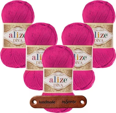 Produktbild von 5 x ALIZE Diva 149 Fuchsia mit Label