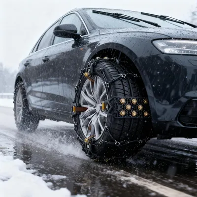 Productafbeelding van Sneeuwkettingen voor autobanden met montage in vijf seconden en antislipgrijpers
