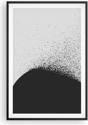 Produktbild von Gerahmtes Poster - Schwarzer Rahmen - Abstraktion Schwarzweiß Geometrie - 61x91,5 cm - Wand Bild - Wanddeko - Wandbilder - Kunstposter - Wandposter - Bilderrahmen - Bilder - Kunstdruck P2BPA61x91-4922