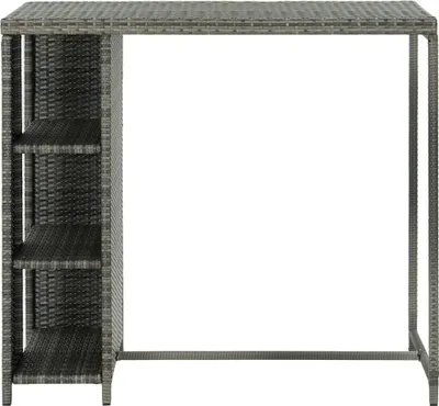 Obrázok produktu pre vidaXL Barový stôl s policou sivý 120x60x110 cm Poly ratan