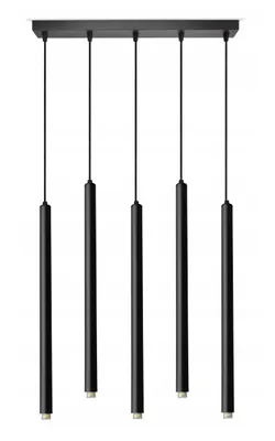 Produktbild von FKL DESIGN Home Deco Deckenlampe Deckenleuchte 5-flammig G9 Metall Lampenshirm Lampe aus Serie N853 (Schwarz, BZ5)